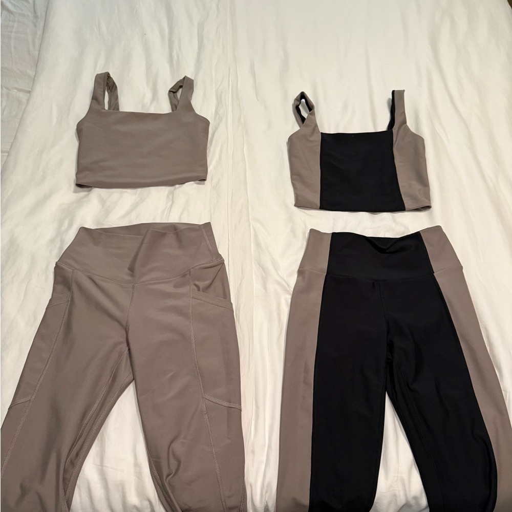 Abercrombie & Fitch Tan and Black Leggings Versatile Style YPB BRAND